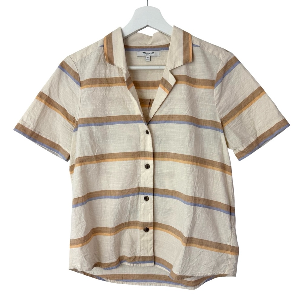 Madewell Camp Shirt in Stripe Size XS Style AK059